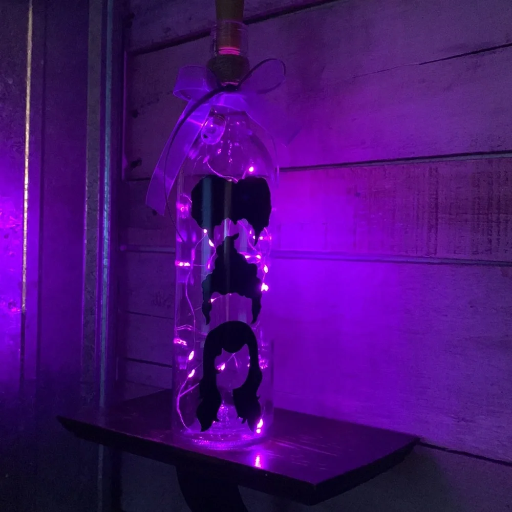 Hand Crafted- ‘Hocus Pocus’ Sanderson Sisters wine bottle lantern